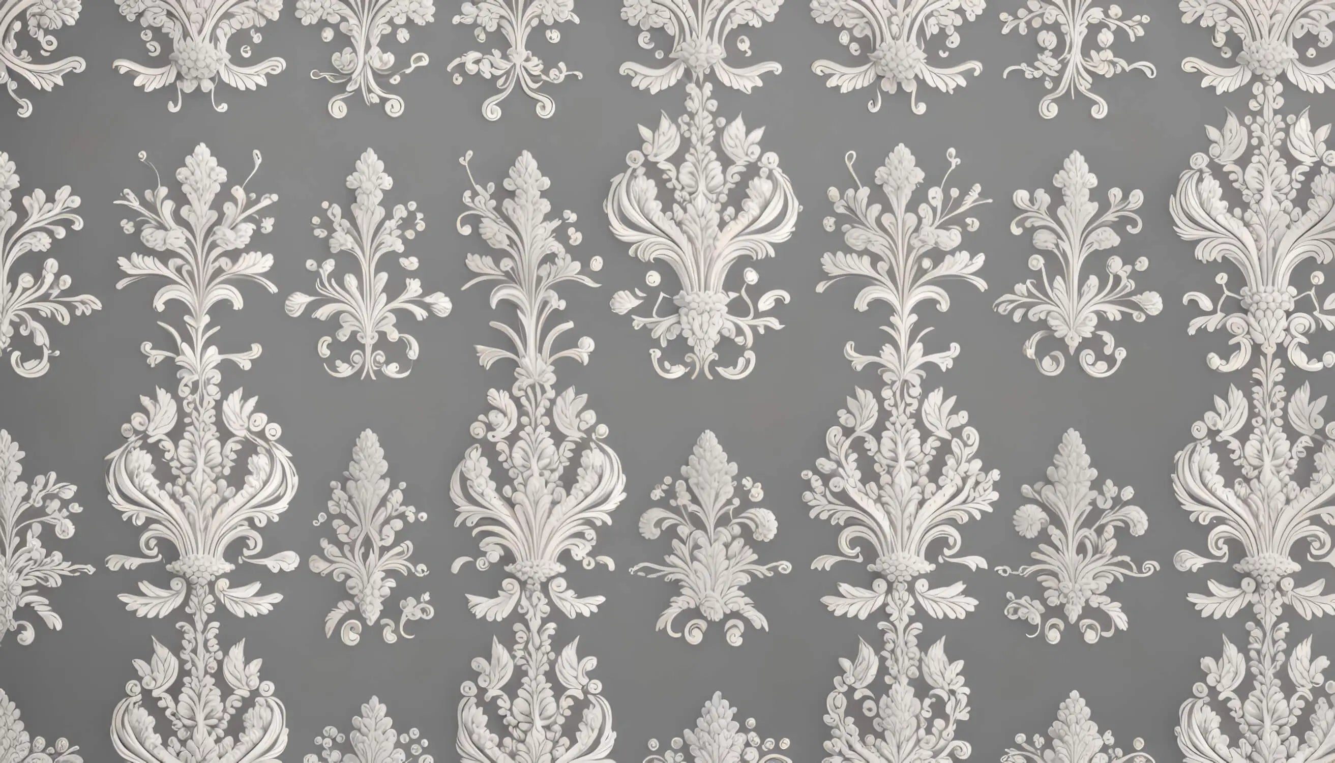 Papier Peint Baroque Gris