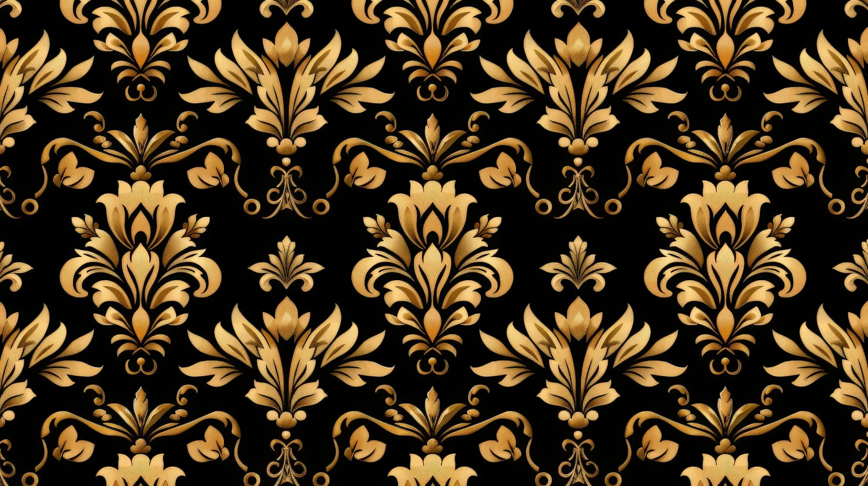 Black and golden baroque wallpaper