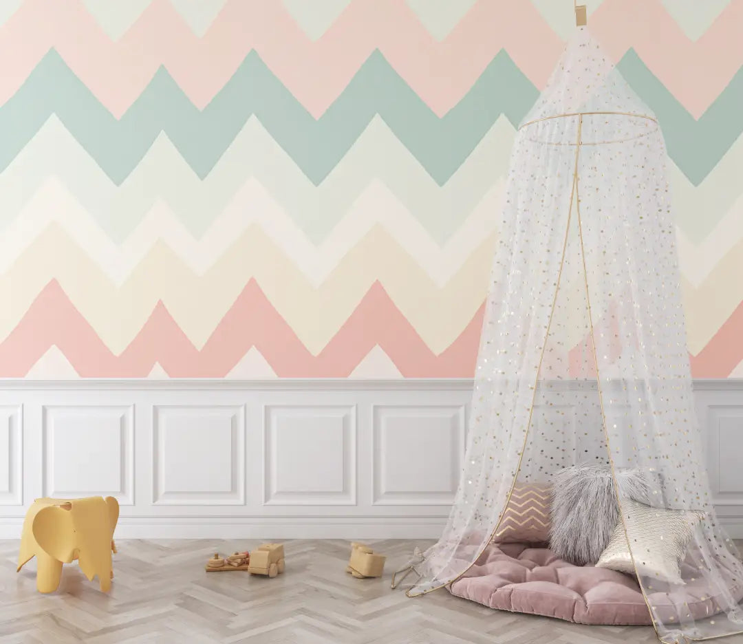 Papier peint bébé Motifs chevrons design - bebe unisexe