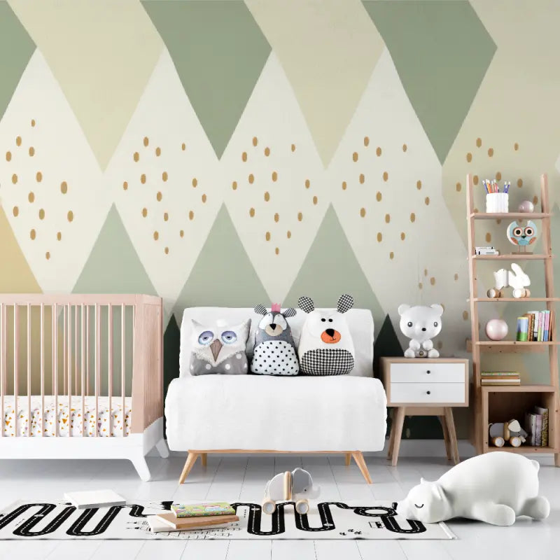 Baby wallpaper Scandinavian geometric patterns - Second Image