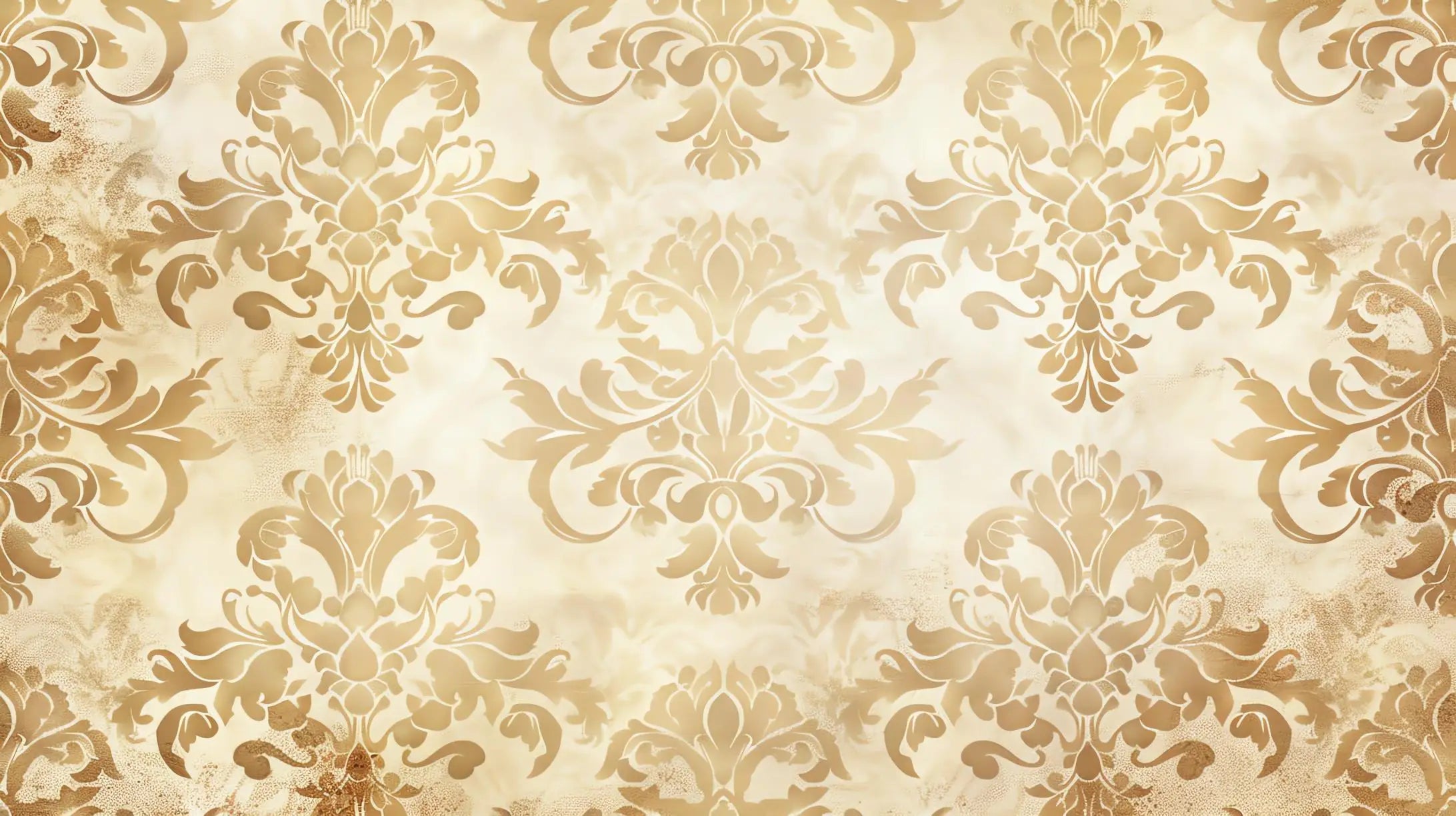 Baroque golden beige wallpaper