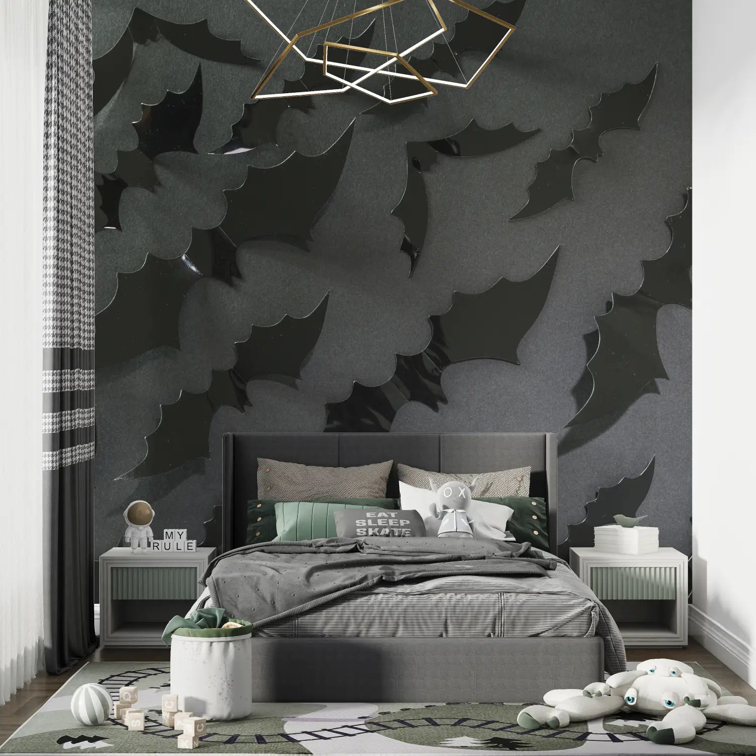 Papier peint Camouflage noir - chambre petit