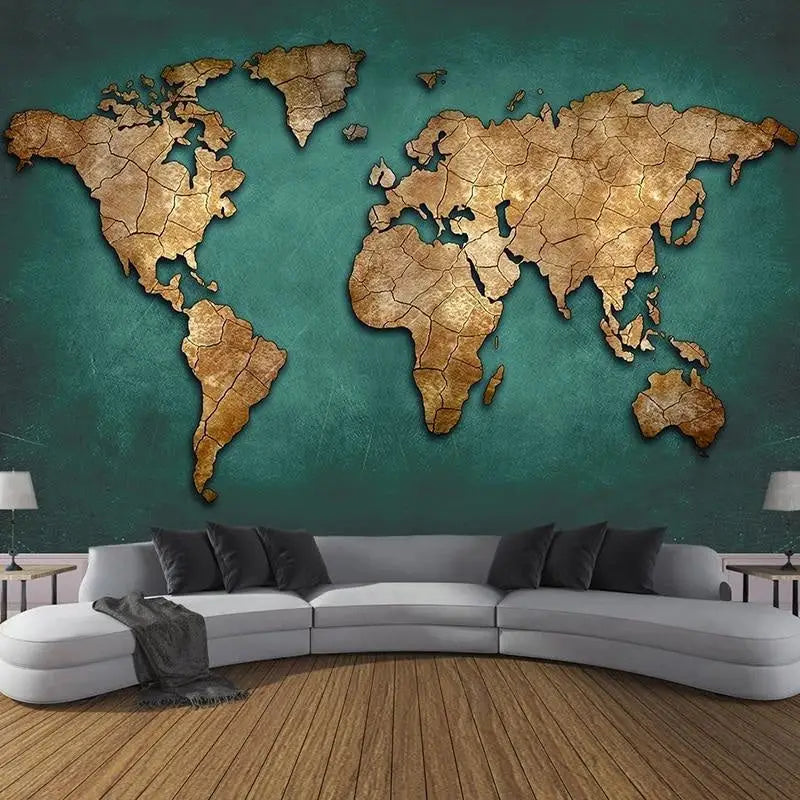 World Map Wallpaper for Bedroom - Second Image