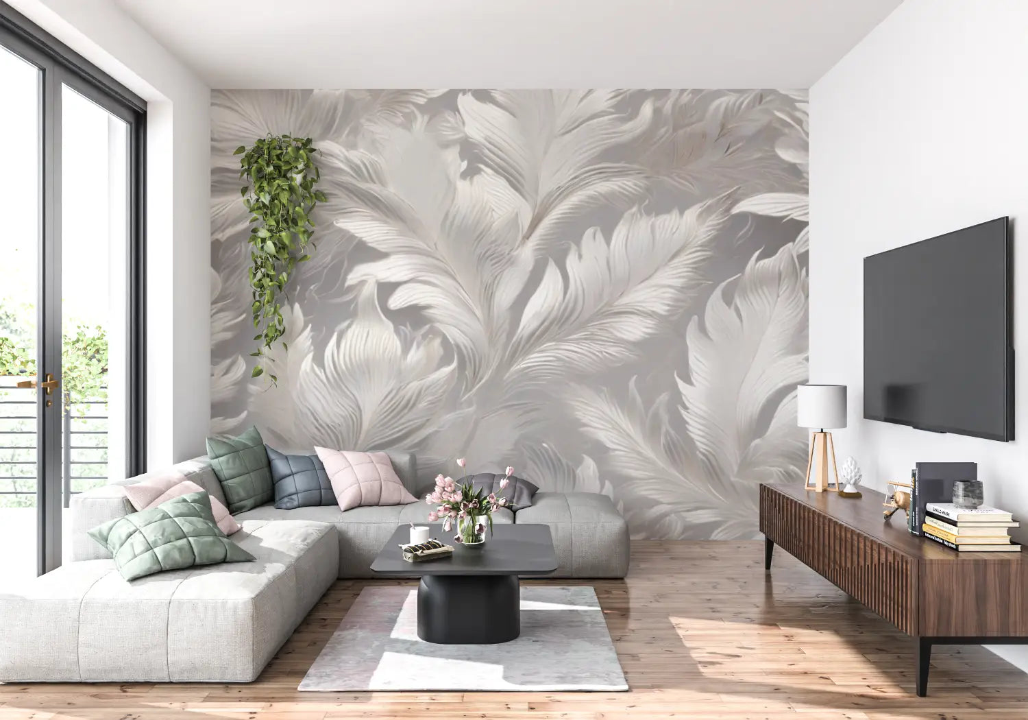 Papier Peint Chambre Adulte Gris - tendance mur