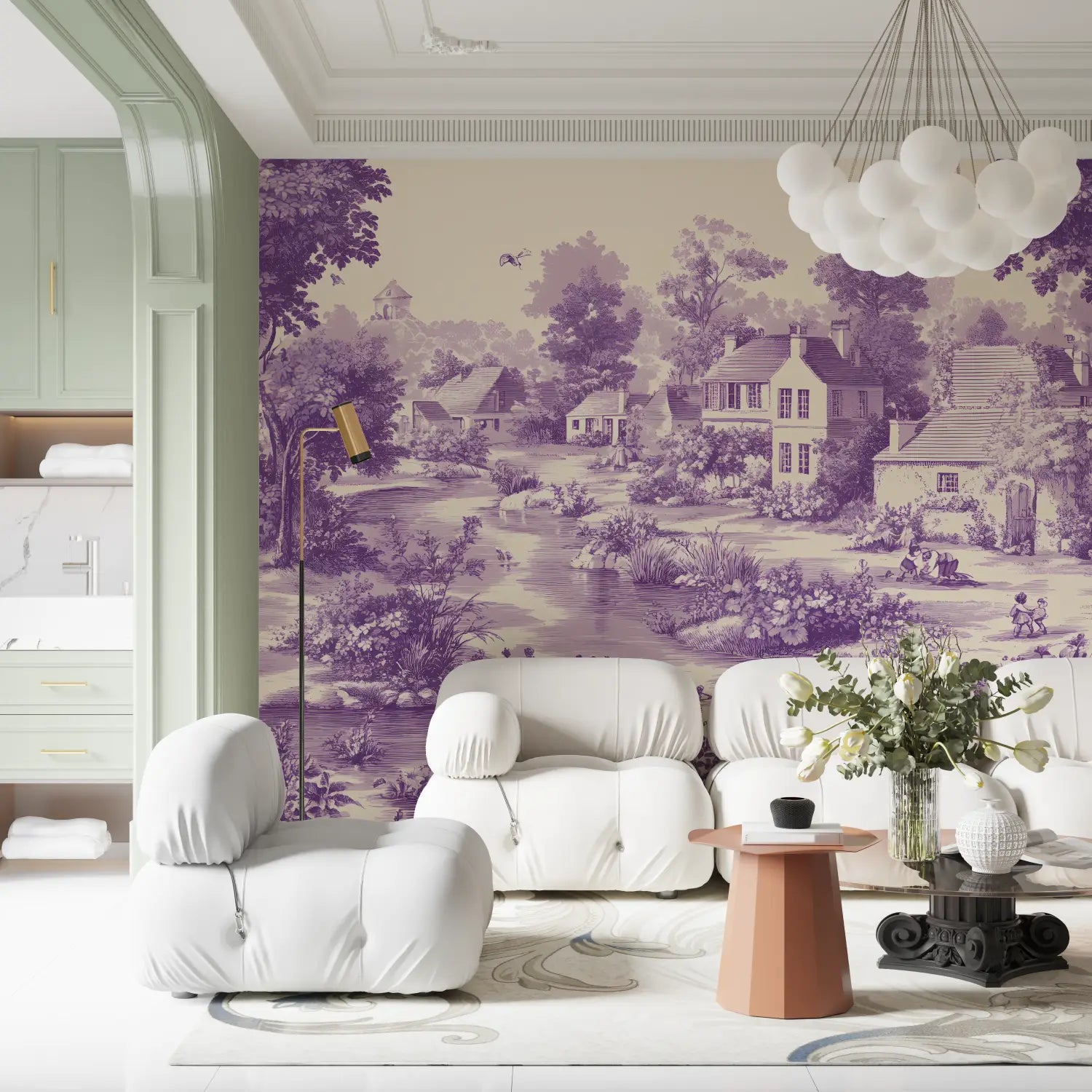 Papier Peint Chambre Violet - mur