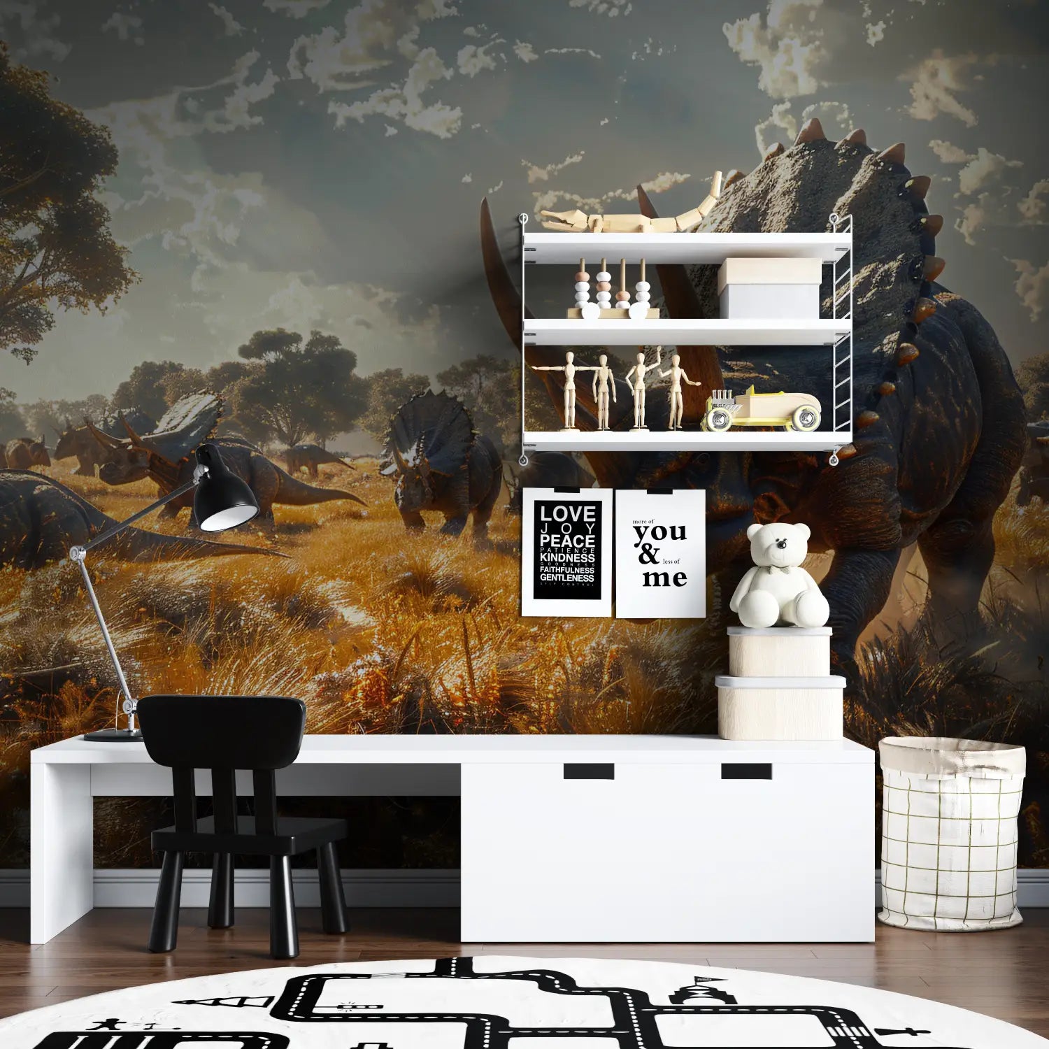 Papier Peint Chasse Triceratops - tapisserie hero