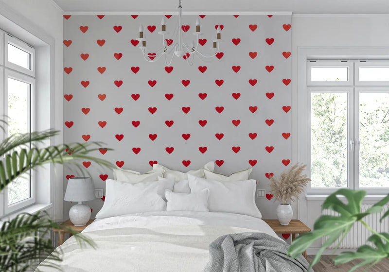 Papier Peint Coeur Rouge - tendance mur