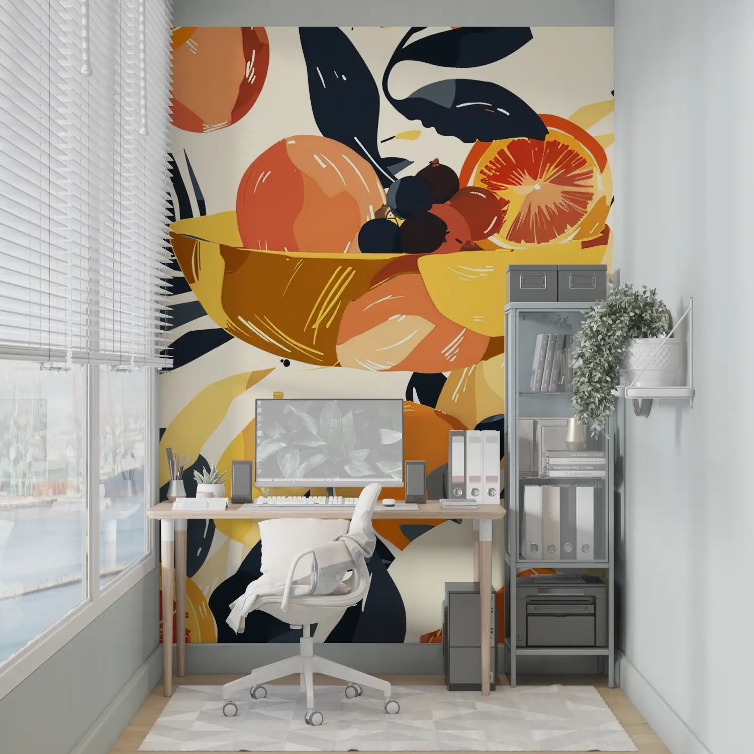 Papier Peint Design Orange - mural