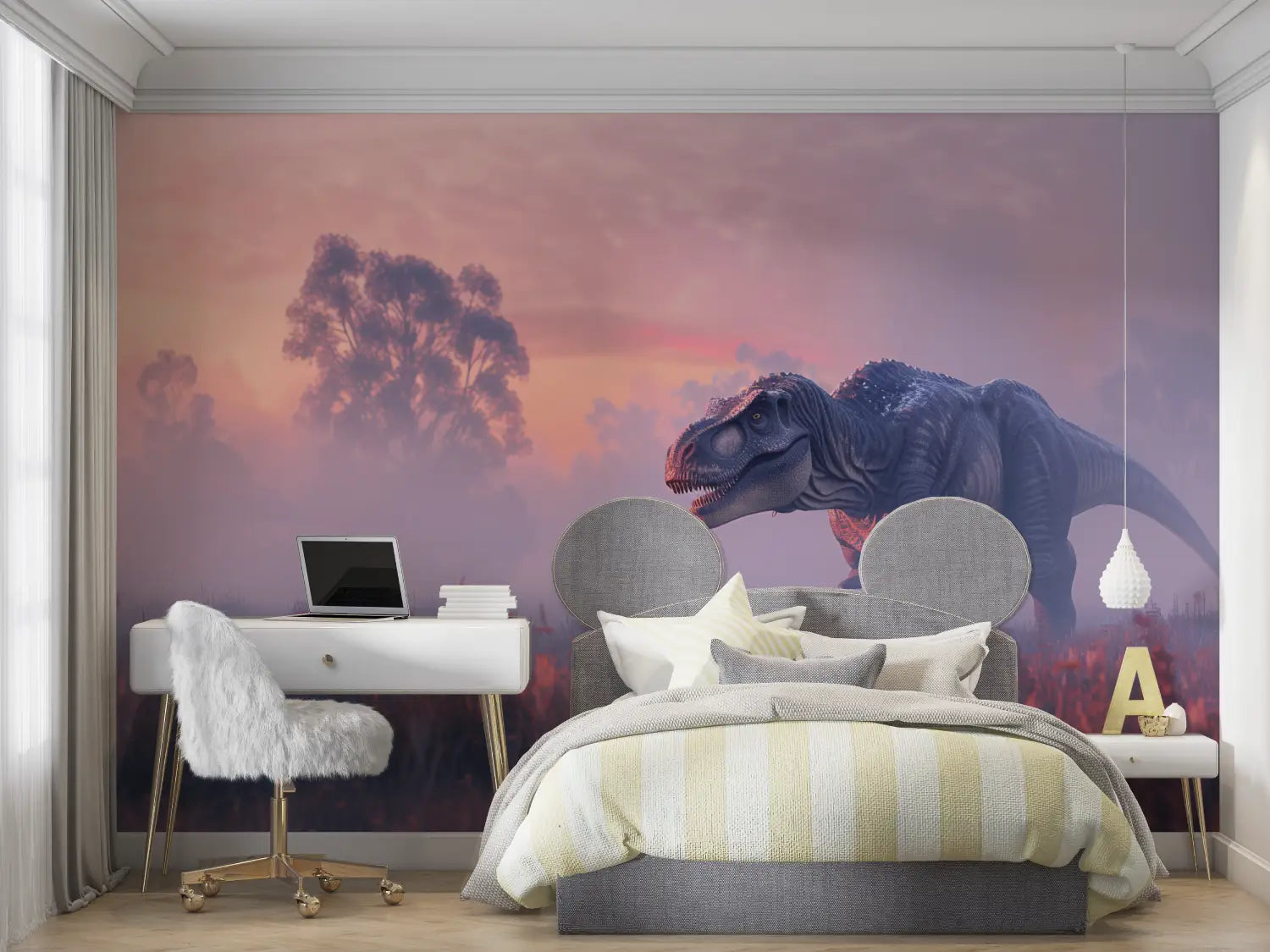 Papier Peint Dinosaure Pastel - mur chambre panoramique