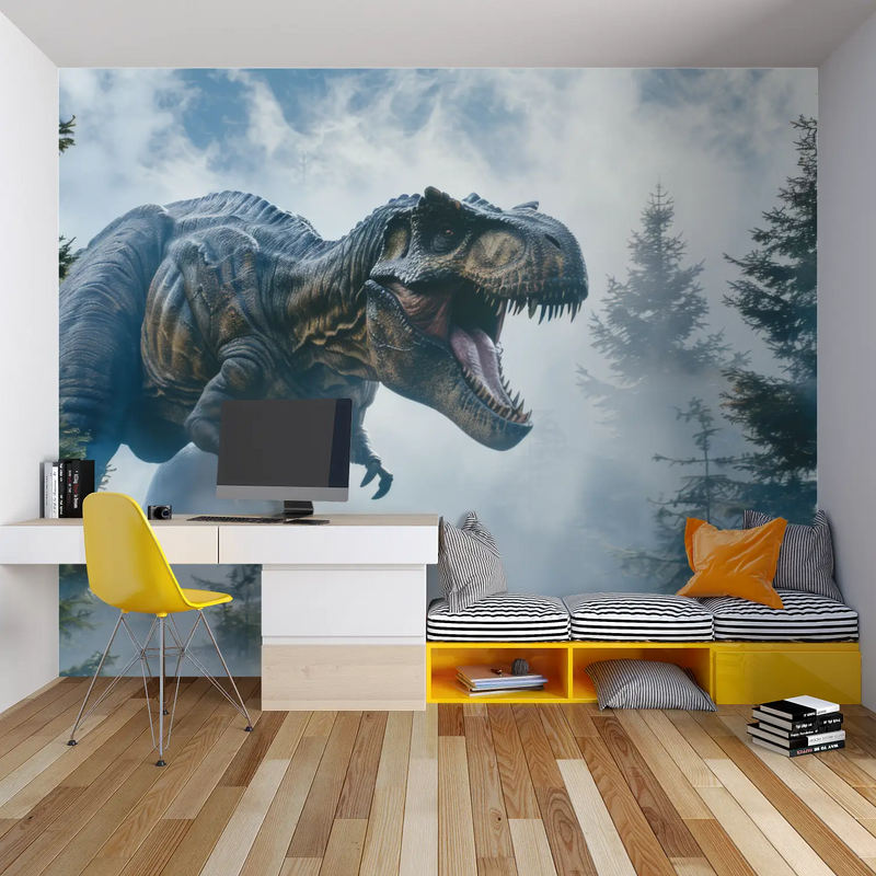 Papier Peint Dinosaure T Rex Brume - chambre spiderman