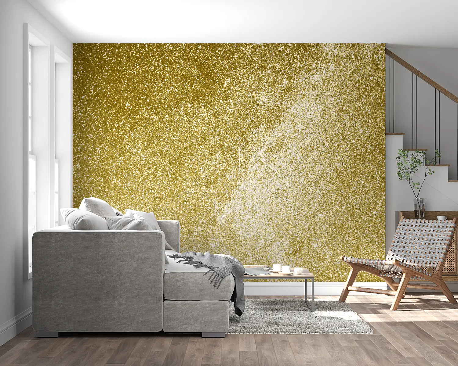 Goud glitter behang - Second Image