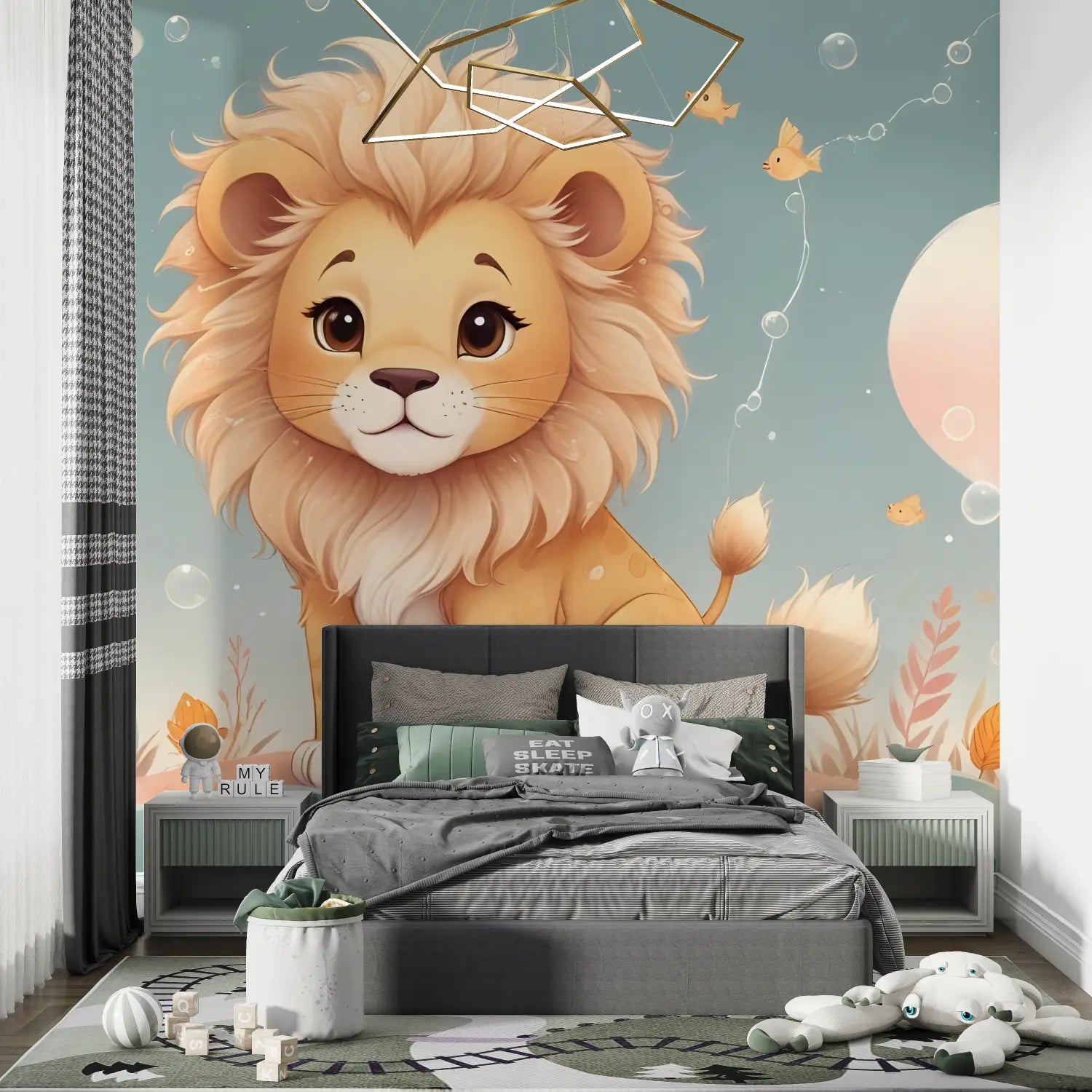 Papier Peint Enfant Lion - chambre de garçon