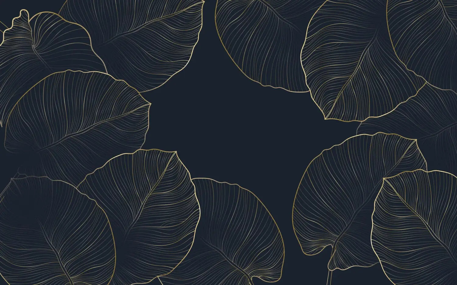 Gold foliage wallpaper