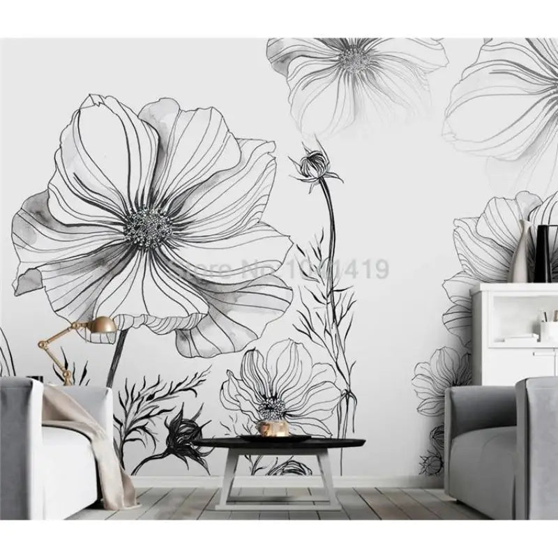 Black and White Flower Wallpaper - Second Image