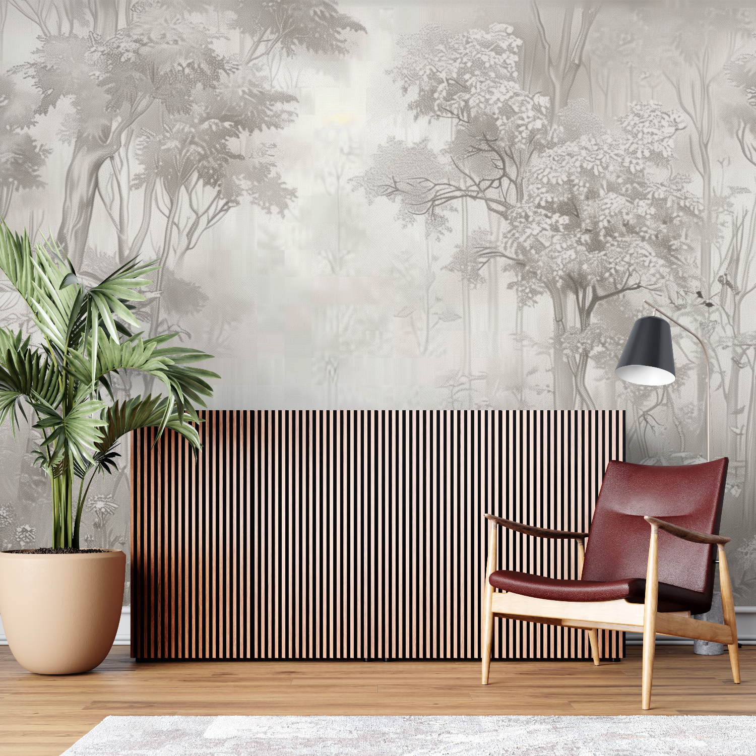 Trendy Sepia Forest Wallpaper