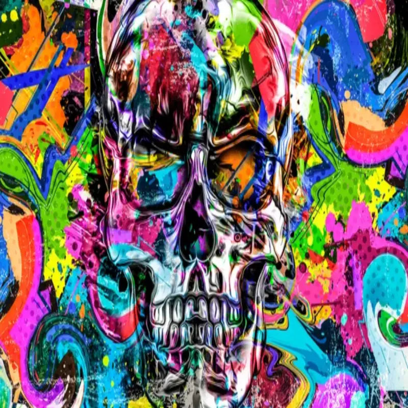 3D Skull Graffiti Wallpaper - Second Image