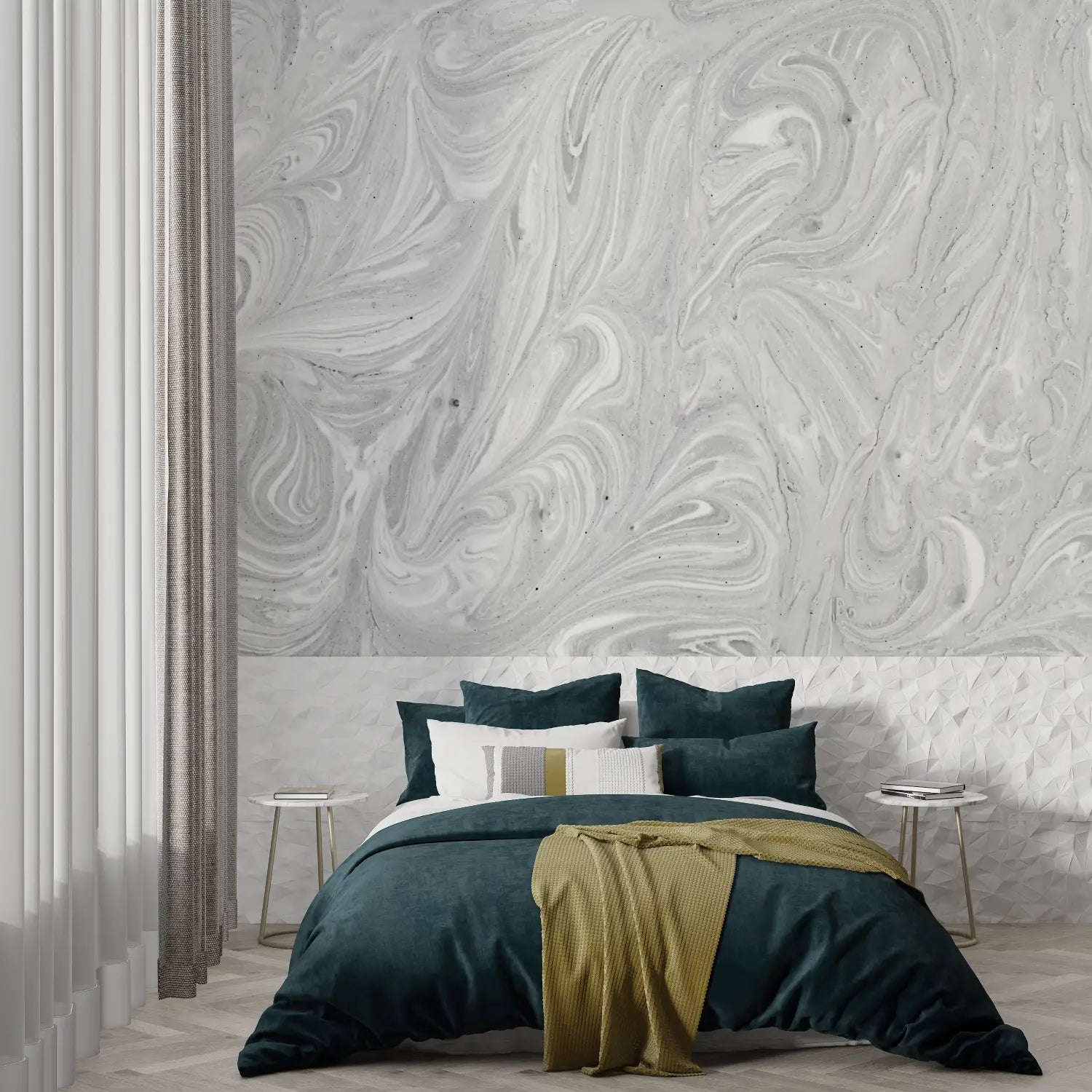 Papier Peint Gris Et Blanc Chambre - panoramique tendance