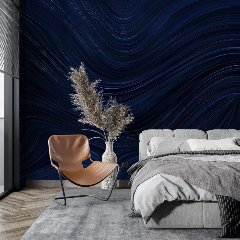 Papier Peint Intissé Bleu Nuit - tendance mur