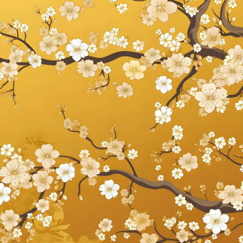 Papier Peint Japonais Jaune