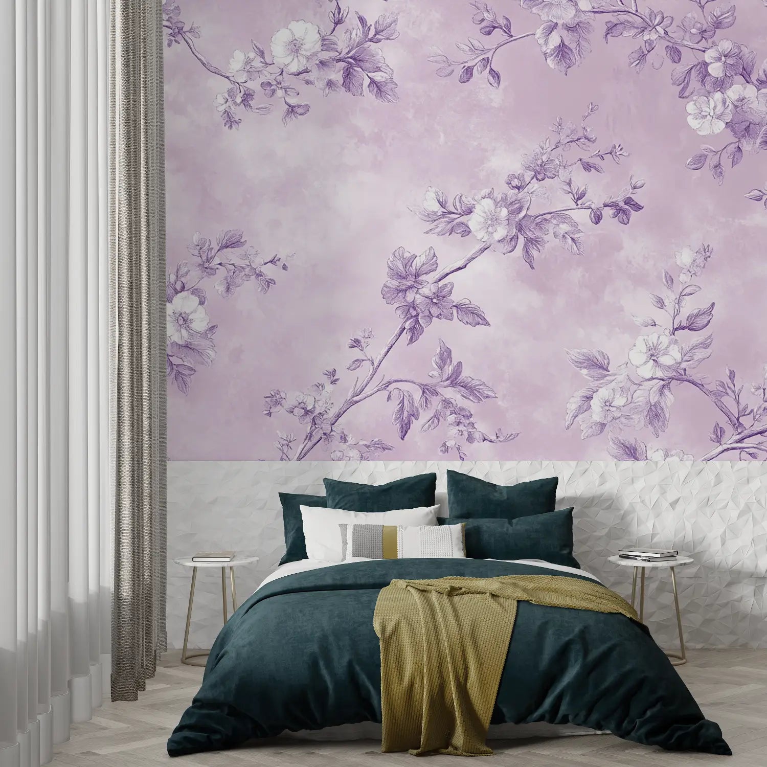 Papier Peint Lilas Mauve - tapisserie