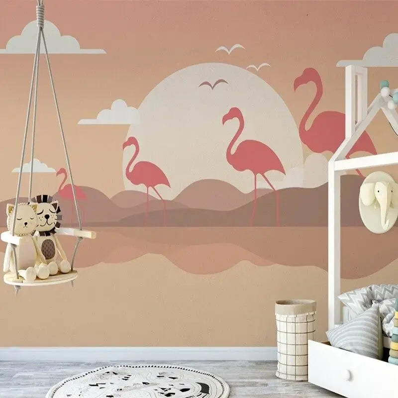 Flamingo patroon behang - Second Image