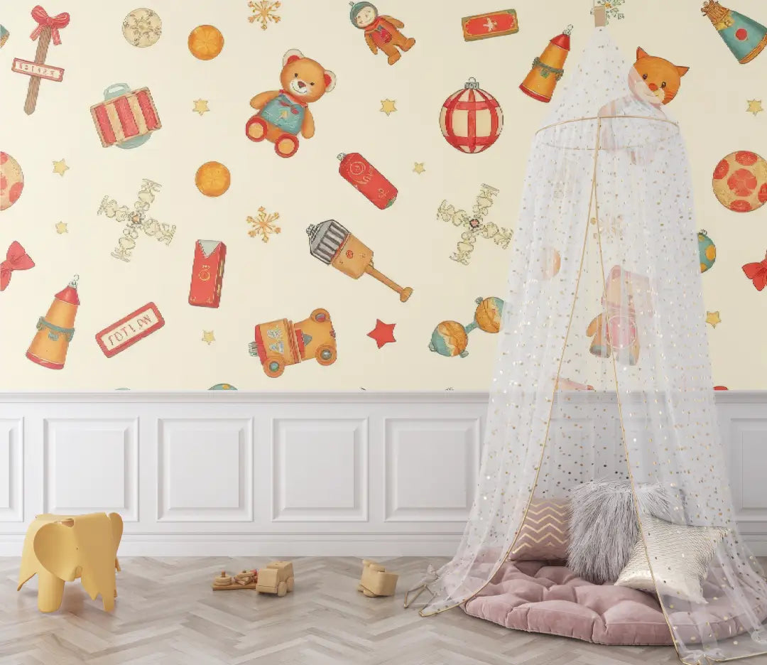 Papier peint motifs jouet bébé - chambre bébé