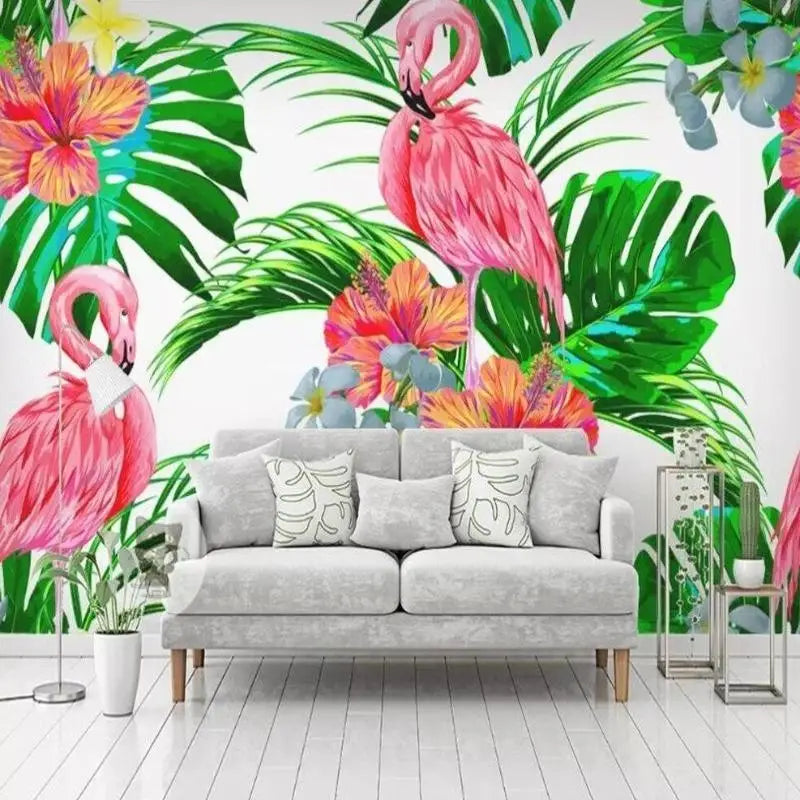 Papier Peint Mural Flamant Rose