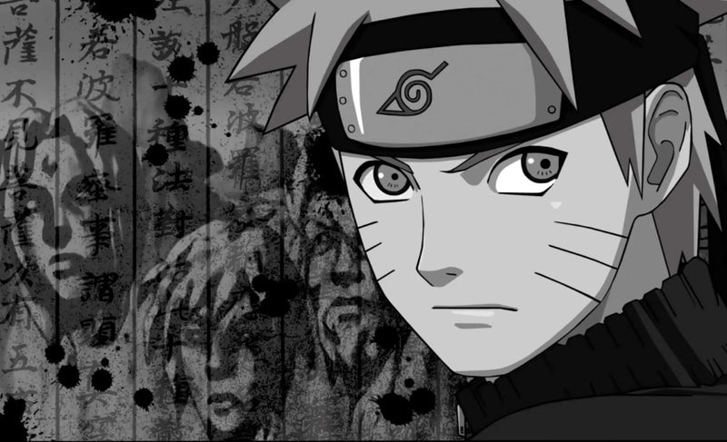 Papier Peint Naruto Blanc Noir