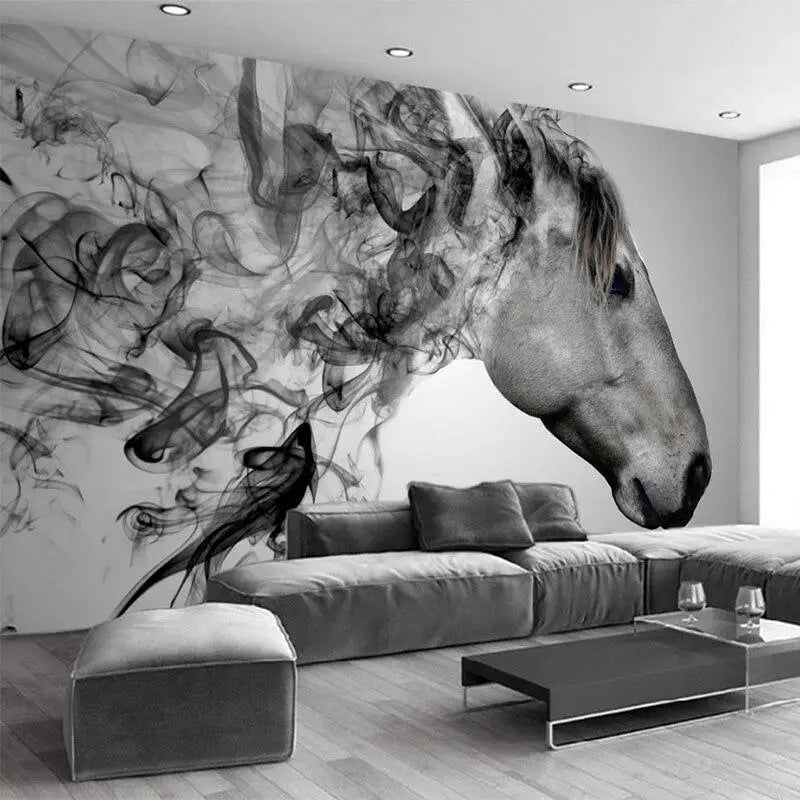 Black and White Horse Wallpaper - Second Image