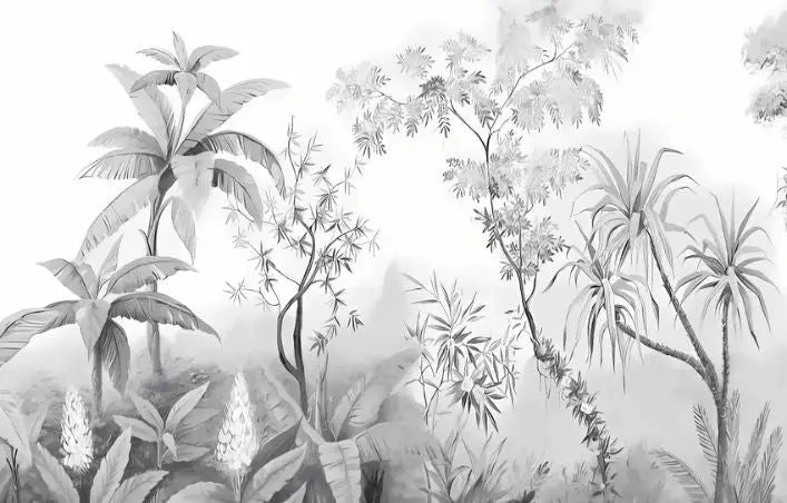 Papier Peint Noir et Blanc Jungles