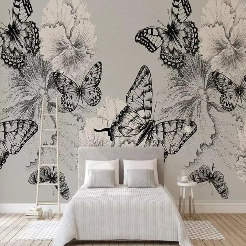 Black and White Butterflies Wallpaper - Second Image