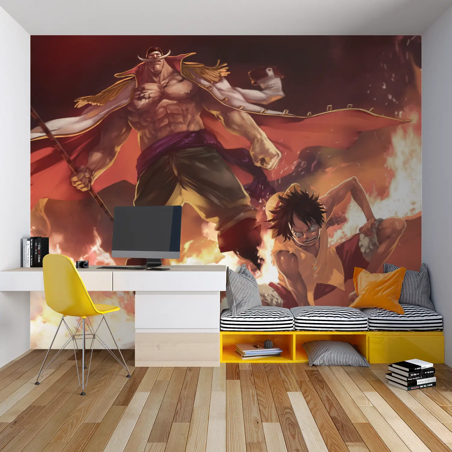 One Piece Wallpaper Whitebeard Luffy - chambre garçon lit