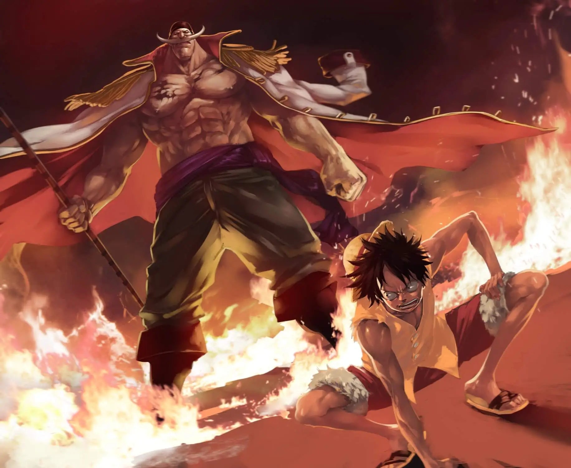 One Piece Wallpaper Whitebeard Luffy