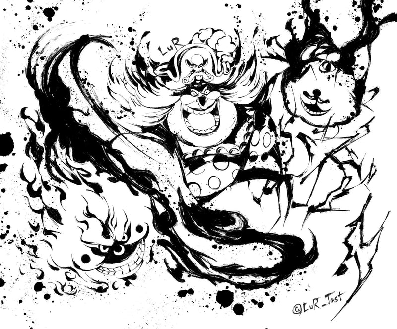 Papier Peint One Piece Big Mom Noir Et Blanc