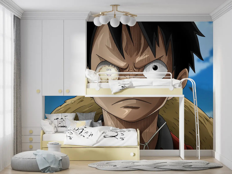 Papier Peint One Piece Luffy Énervé - tapisseries murale