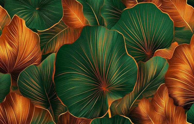 Papier Peint Orange Et Vert