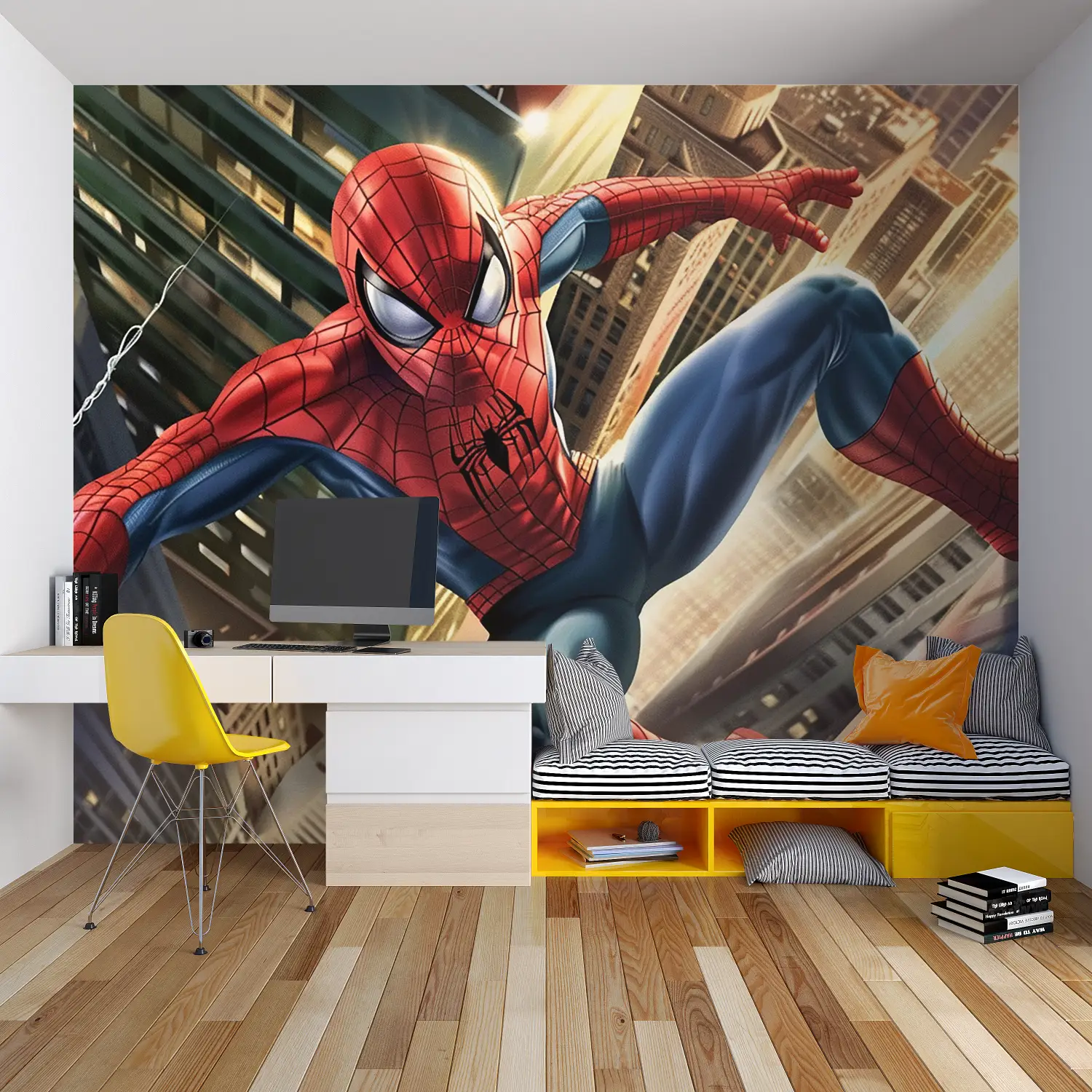 Papier Peint Spiderman Grimpeur Vintage - tapisserie spiderman