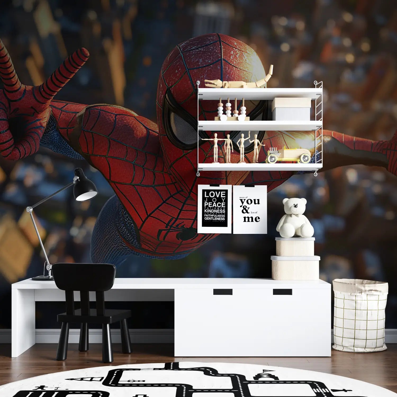 Spiderman Trompe l'Oeil Wallpaper - Second Image