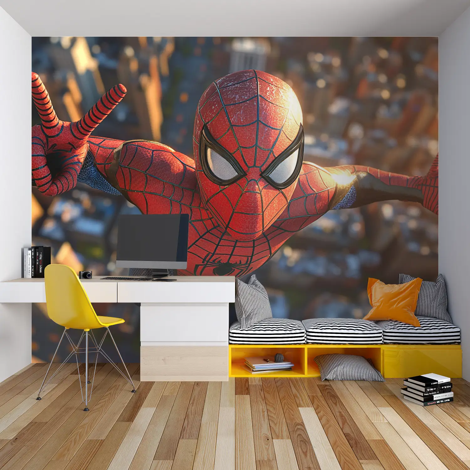 Spiderman Trompe l'Oeil Wallpaper - Second Image