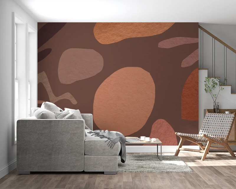 Papier Peint Terracotta Motif - panoramique mural