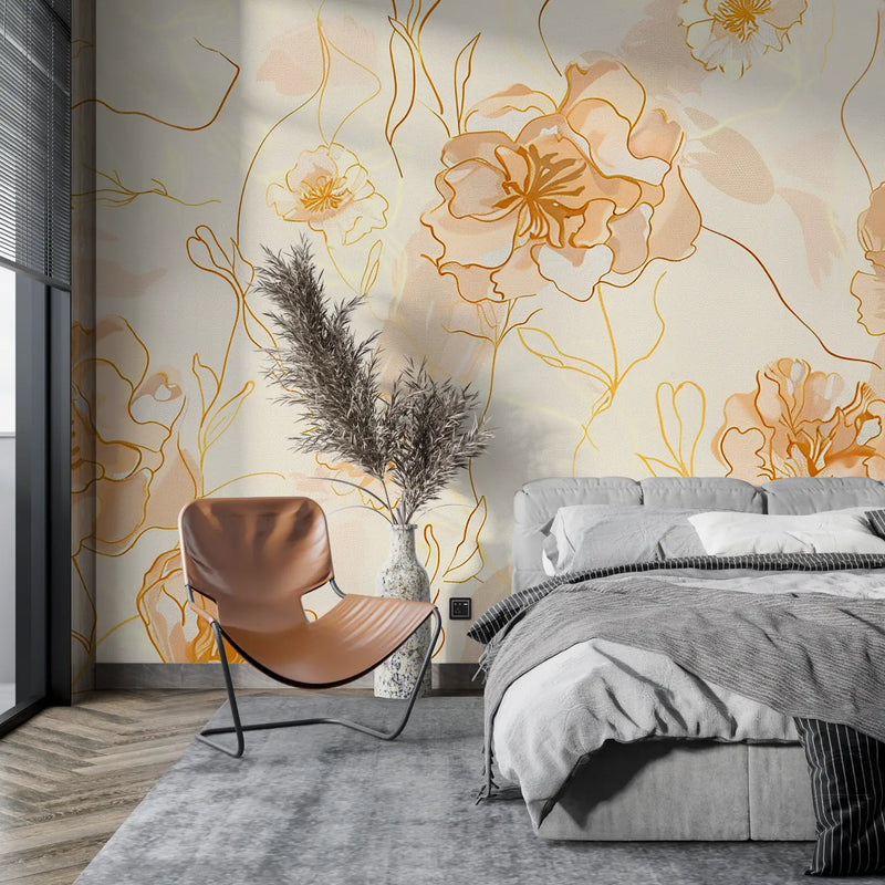 Papier Peint Ton Orange - tendance mur