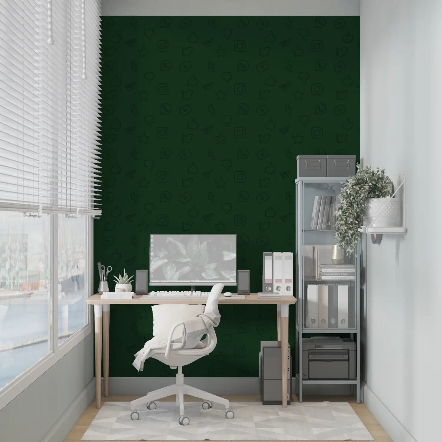 Papier Peint Vert Anglais - sur mesure