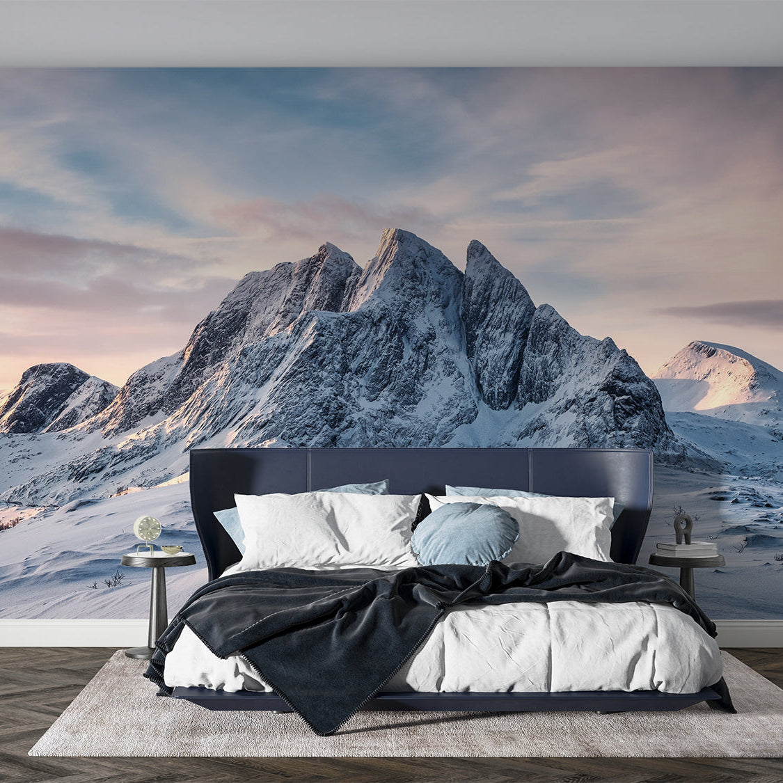 Papier Peint Montagne Enneigée