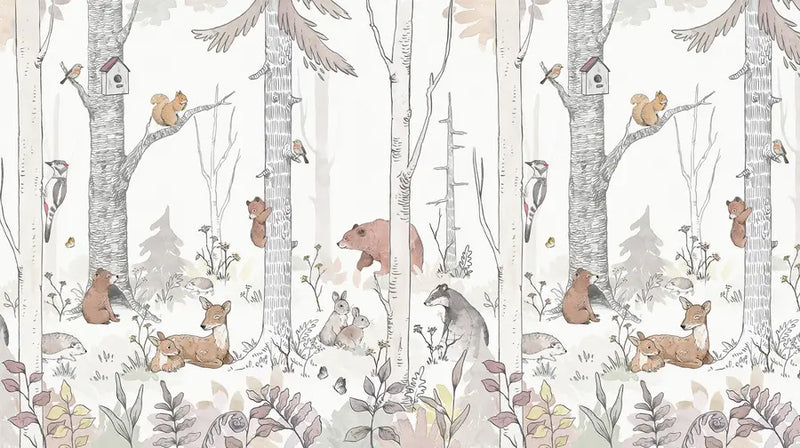 Papier Peint Animaux <br/> Forêt Ambiance Sylvestre